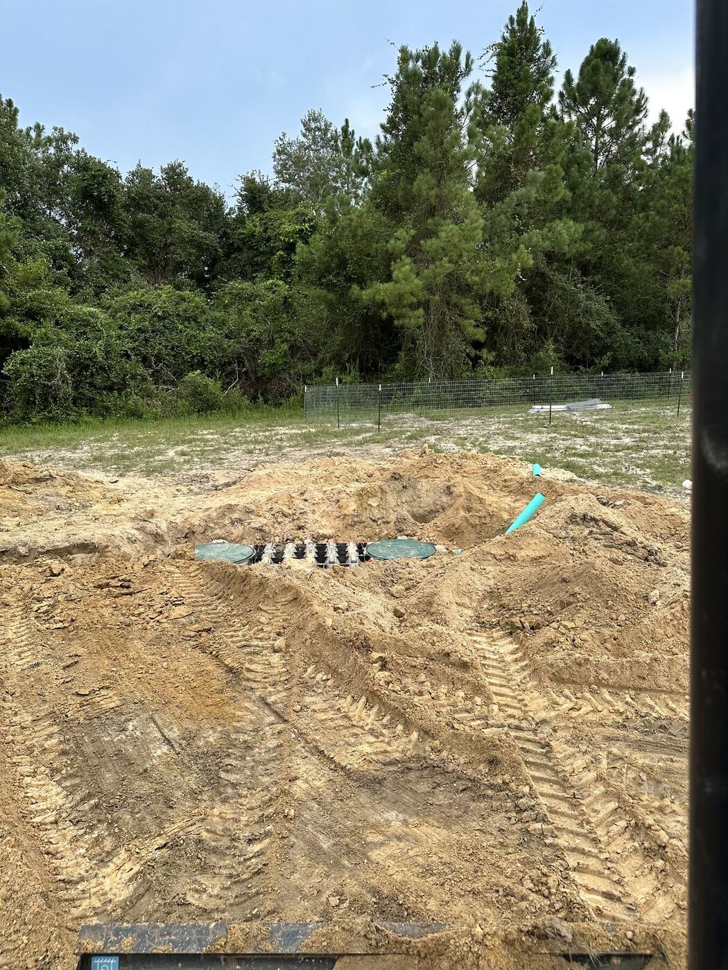 Completed field line connection area before final grading